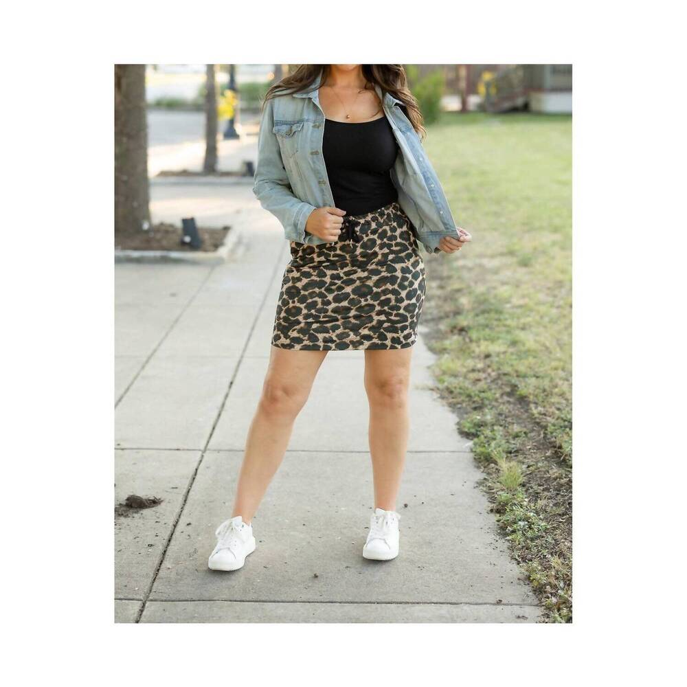 NEW JULIA ROSE liana 2.0 jogger skirt in leopard